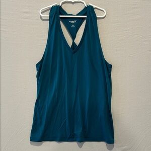 Old Navy Teal V-Neck Racerback Tank Top